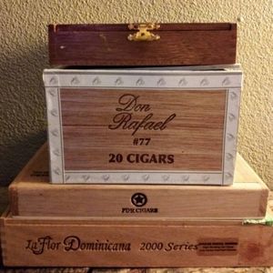 Set of 4 Wood Cigar Boxes-Almost New Condition 